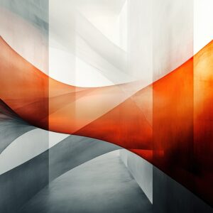 Abstract Orange Grey Waves Modern Architectural Visualization