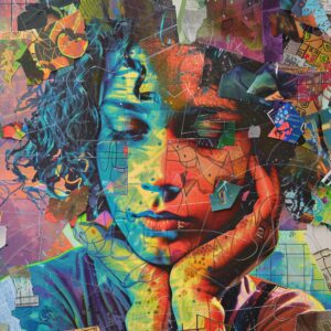 Autism Day Awareness with Colourful Portrait