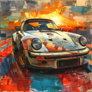 Custom Porsche Art Car Celebrating