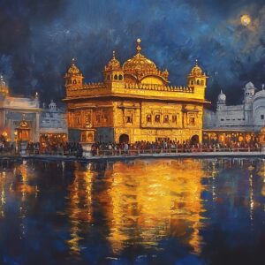 Nighttime View Golden Temple