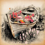 Painting Boat with Flowers Word