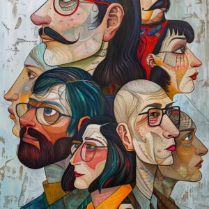 Painting Man with Glasses Beard