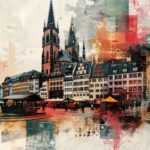 Römer City Hall Frankfurt Art Collage