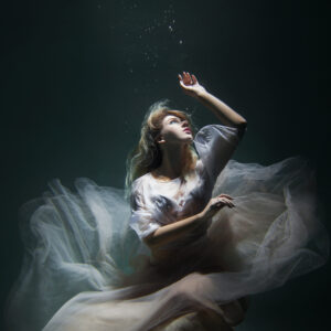 Underwater Silhouette Photoshoot Dancing Girl Light Dress