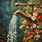 Fantasy Landscape with Surreal Running Water Tap – World Water Day Awareness