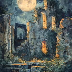 Watercolor Moon Illustration